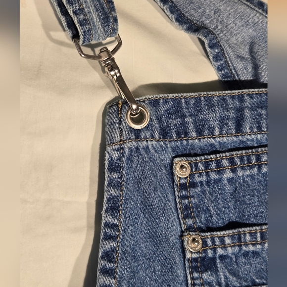 Y2K Overalls London London Blue Denim Large 30" Inseam - Picture 4 of 15